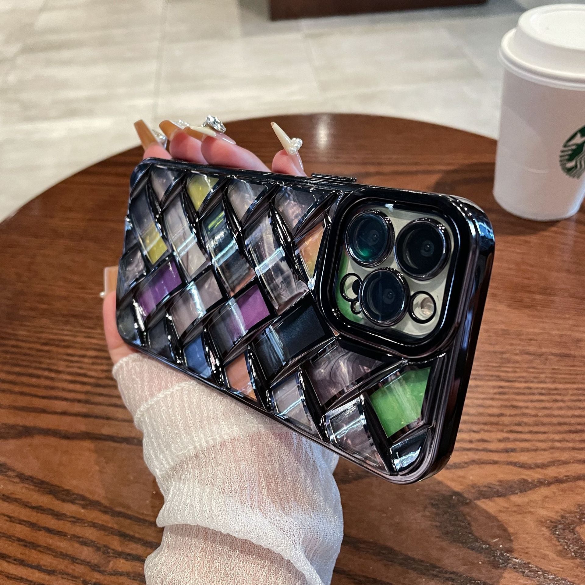 Electroplated Woven Phone Case with Color Shell