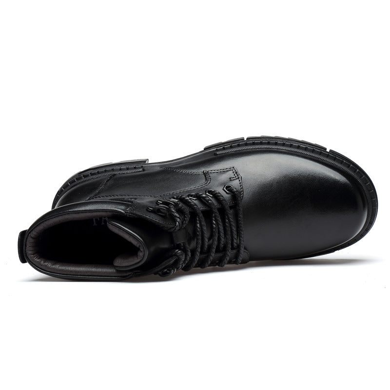 Men's Martin Boots in Genuine Leather and Cotton