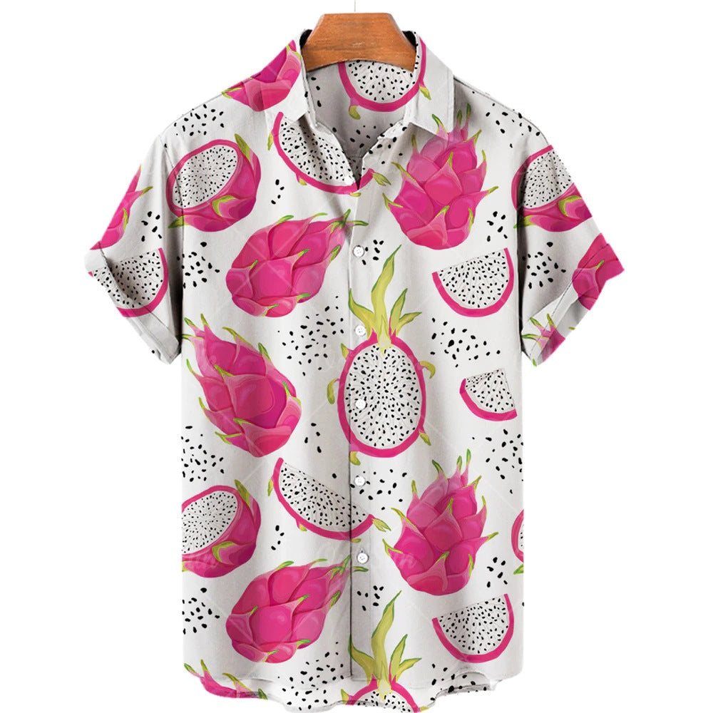 Men's Casual 3D Digital Print Short Sleeve Shirt