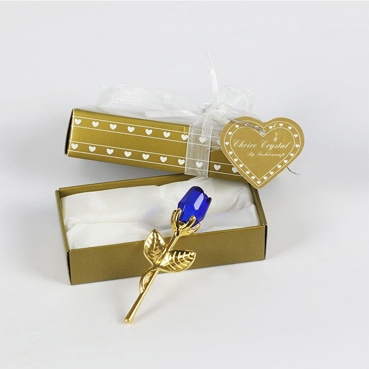 Valentine's Day Crystal Metal Rose Decoration