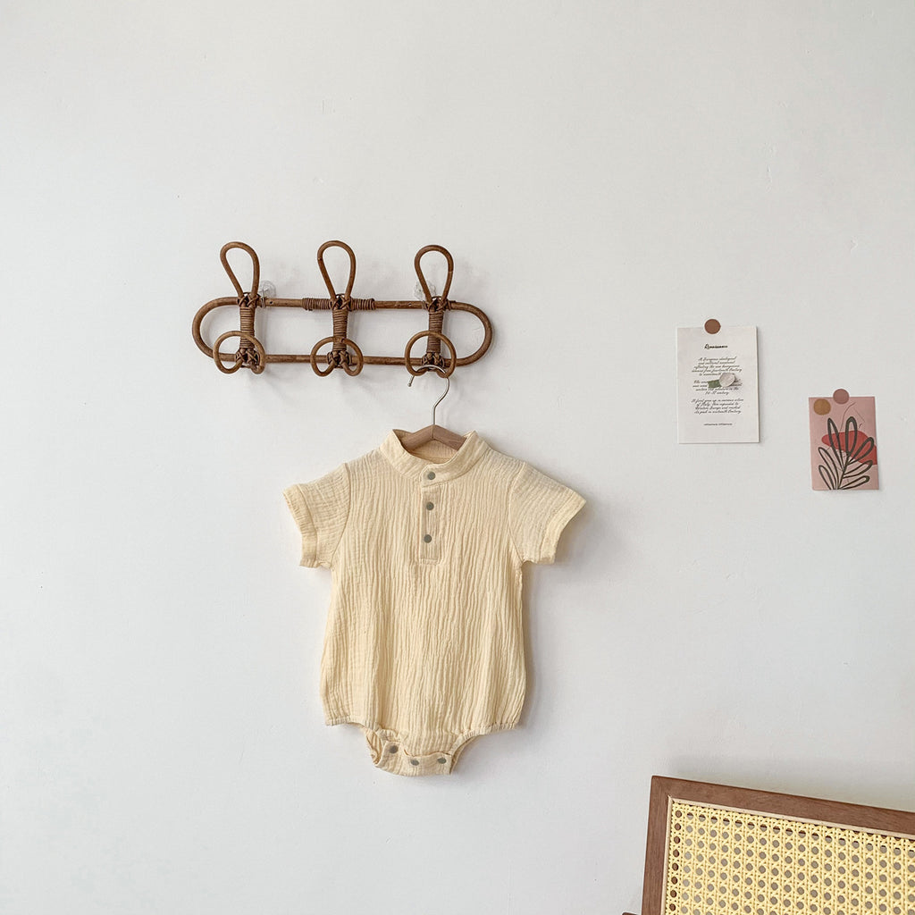 Solid Color Gauze Double Bodysuit for Infants
