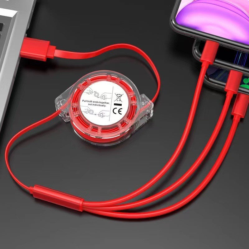3-in-1 Retractable Charging Cable for Mobile Phones