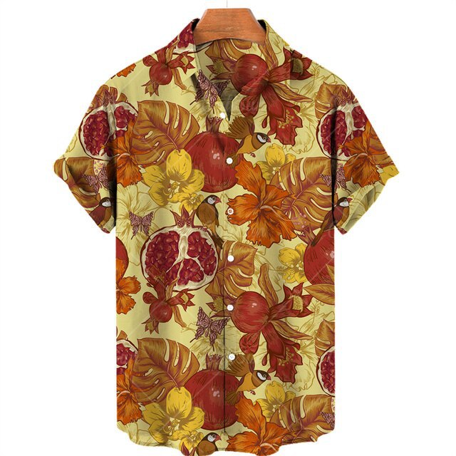 Men's Casual 3D Digital Print Short Sleeve Shirt