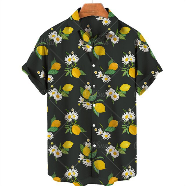Men's Casual 3D Digital Print Short Sleeve Shirt