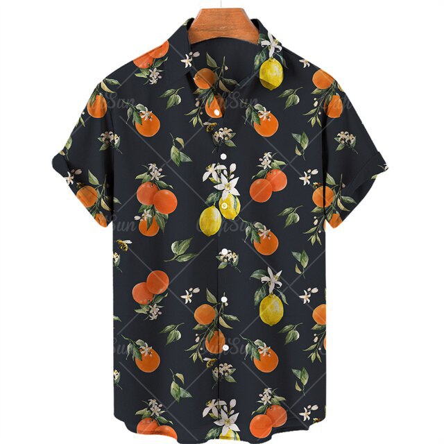 Men's Casual 3D Digital Print Short Sleeve Shirt