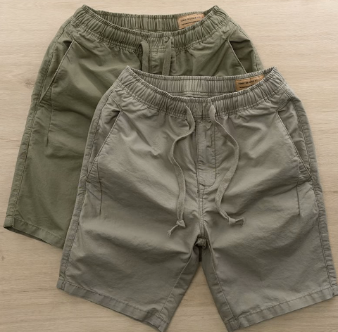 Men's Casual Mid-Waist Linen Cotton Five-Point Shorts