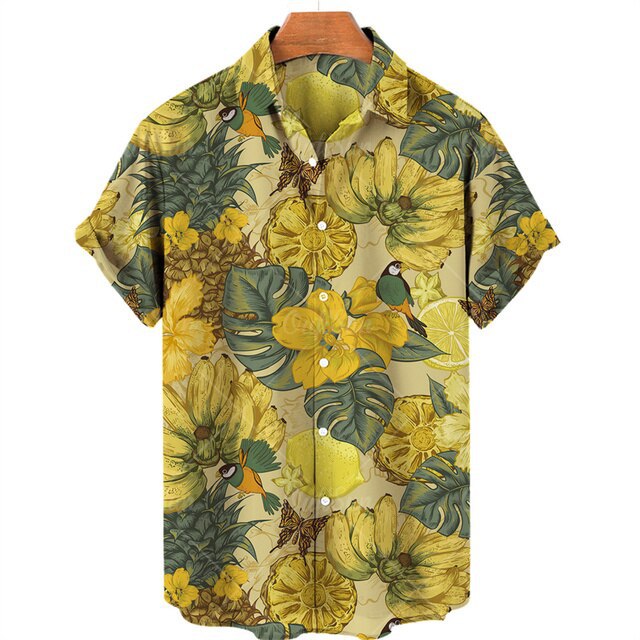 Men's Casual 3D Digital Print Short Sleeve Shirt