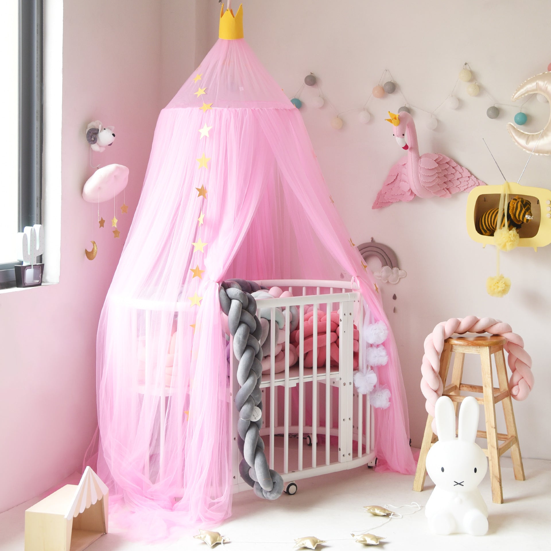 Dreamy Star Crown Baby Bed Canopy for Photo Props