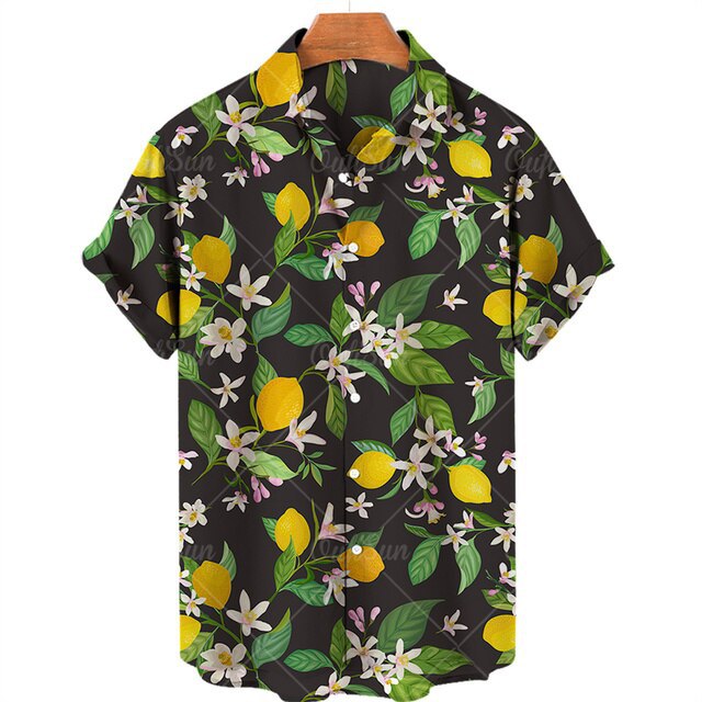 Men's Casual 3D Digital Print Short Sleeve Shirt