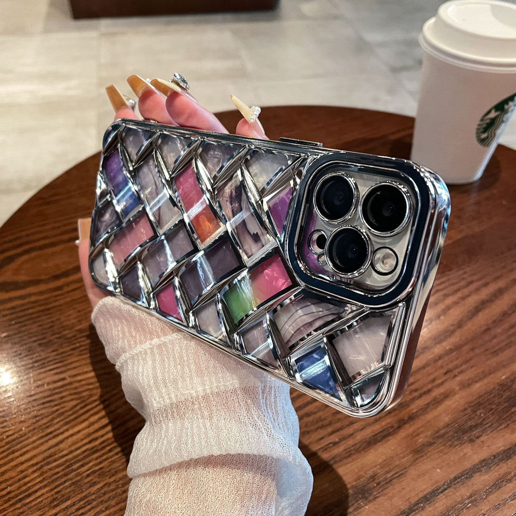 Electroplated Woven Phone Case with Color Shell