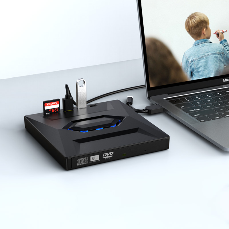 5-in-1 USB 3.0 Type-C External DVD Drive for Laptops