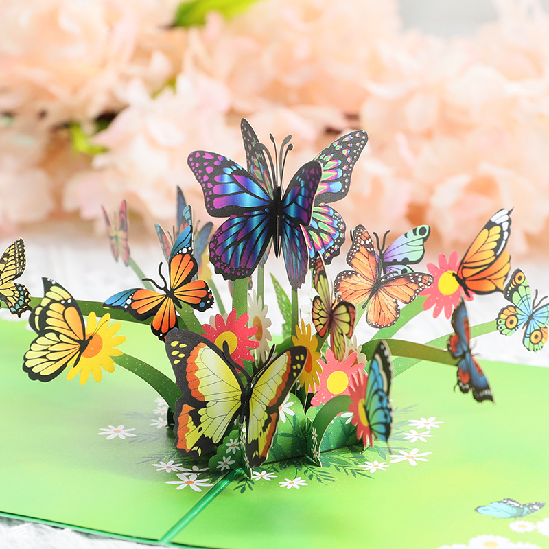 Pop-up Card With Colorful Butterflies