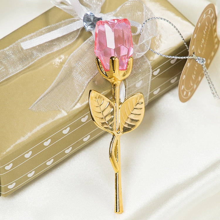 Valentine's Day Crystal Metal Rose Decoration