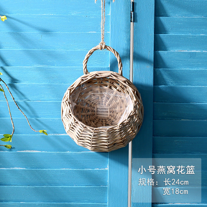 Woven Wall Hanging Basket for Flowers and Plants