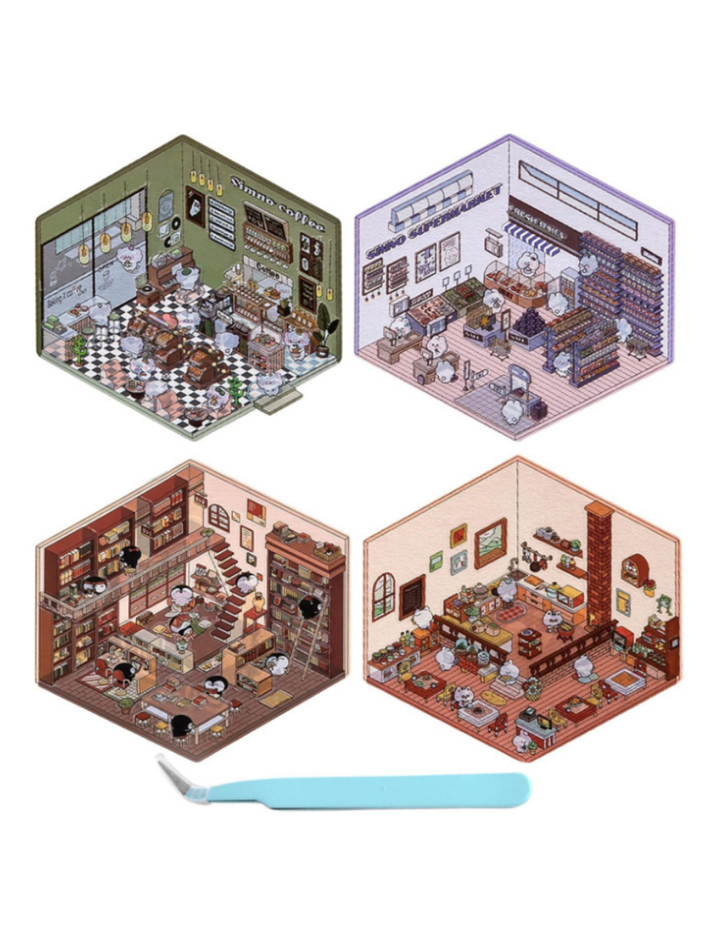3D Cabin Landscape Stickers
