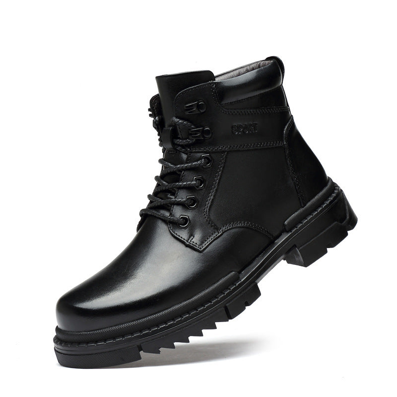 Men's Martin Boots in Genuine Leather and Cotton