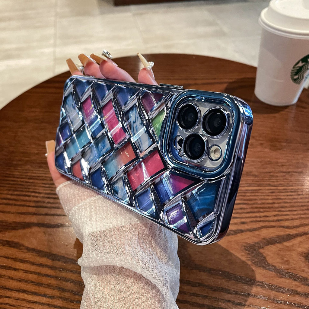 Electroplated Woven Phone Case with Color Shell