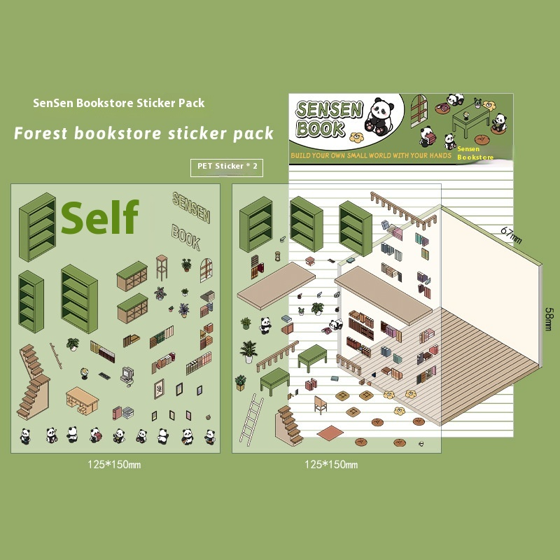 3D Cabin Landscape Stickers