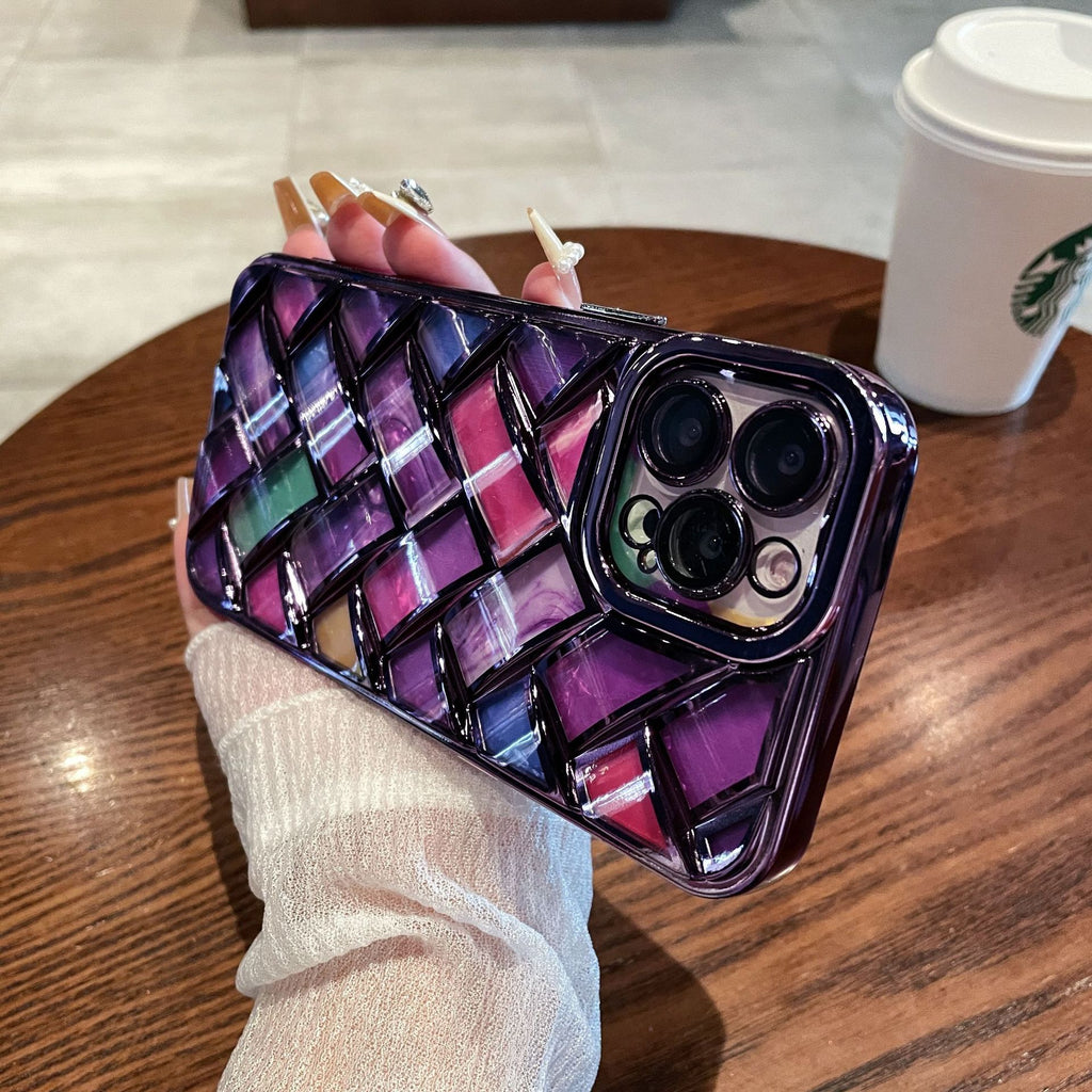 Electroplated Woven Phone Case with Color Shell