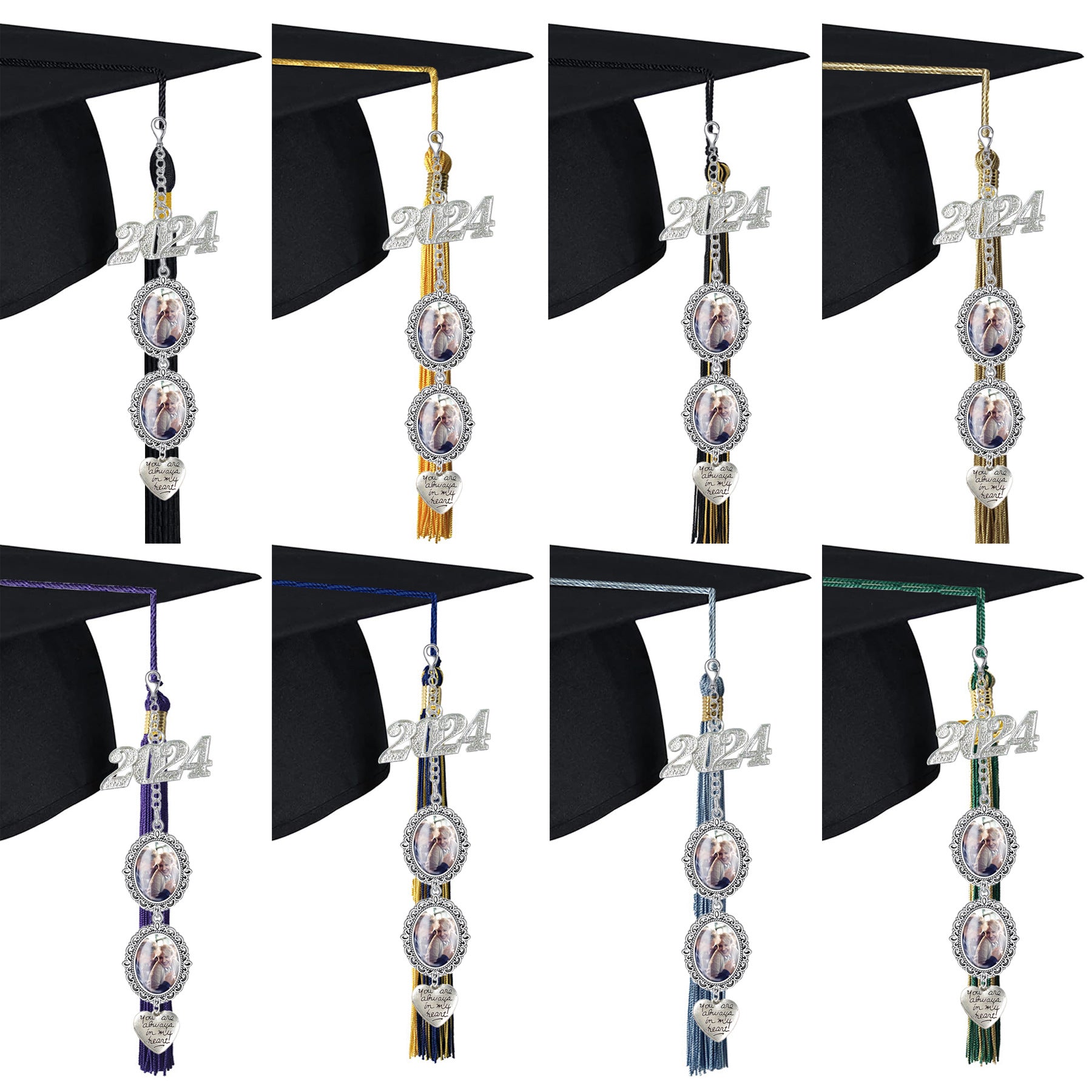 DIY 2024 Graduation Photo Frame with Tassels and Gems