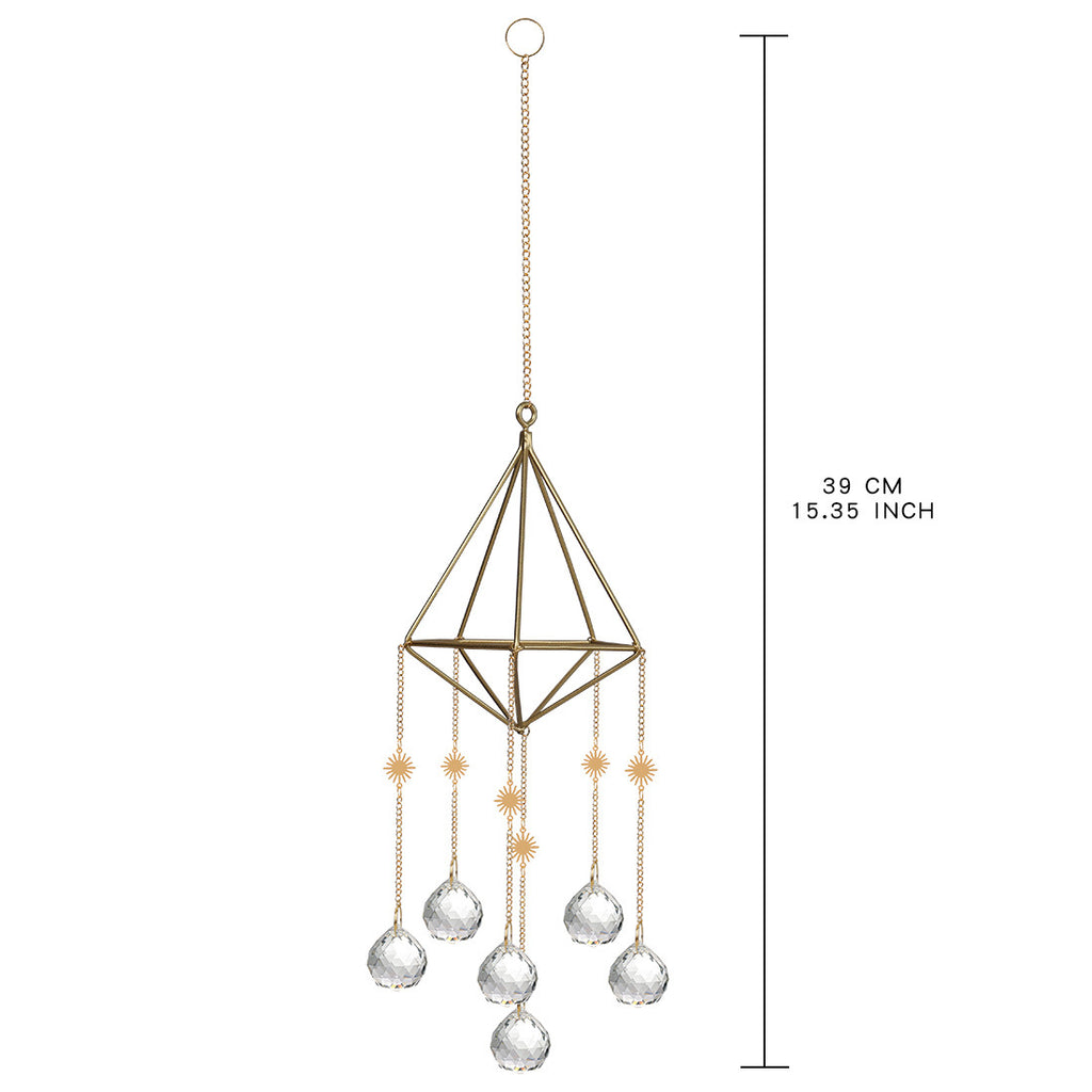 Golden Air Rack Sun Catcher with AB Crystal Pendant