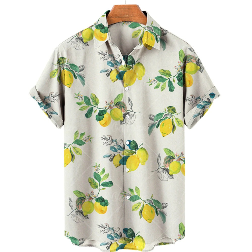 Men's Casual 3D Digital Print Short Sleeve Shirt