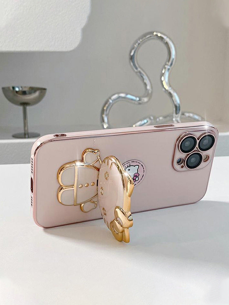 Cute Cat Phone Case for iPhone 14/15 Pro Max with Stand