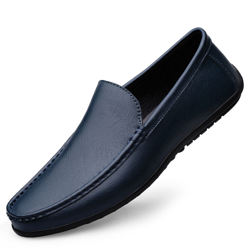 Men's Blue Slip-On Loafers - Breathable Casual Shoes
