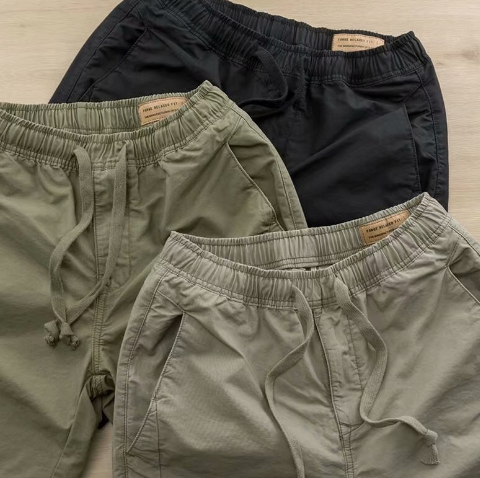 Men's Casual Mid-Waist Linen Cotton Five-Point Shorts
