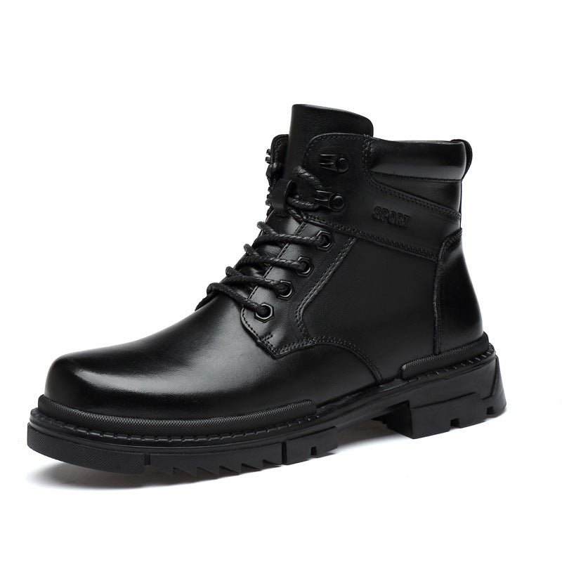 Men's Martin Boots in Genuine Leather and Cotton