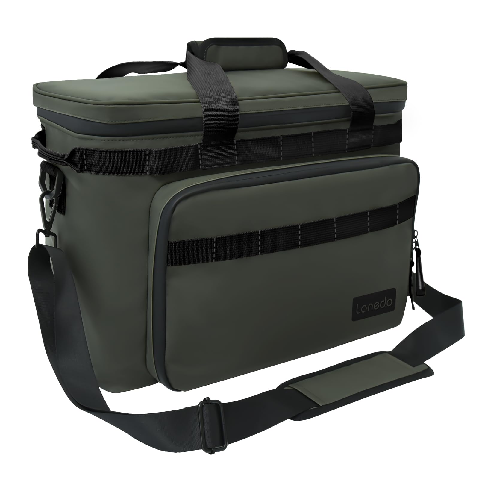 Lanedo Soft Cooler Bag Portable Collapsible Soft Sided Cooler 36 Cans Insulated Beach Cooler Lunch Bag Large Leakproof Camping Cooler Waterproof Ice Chest for Travel Picnic Camping Kayaking-Green