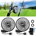 NOKINS 2 PCS Golf Cart Fan Portable Magnetic Fans for Golf Cart EZGO Club Car Yamaha Low Noise Designed and 3-speed Settings 360° Rotatable with Magnetic Mount Base&USB Input
