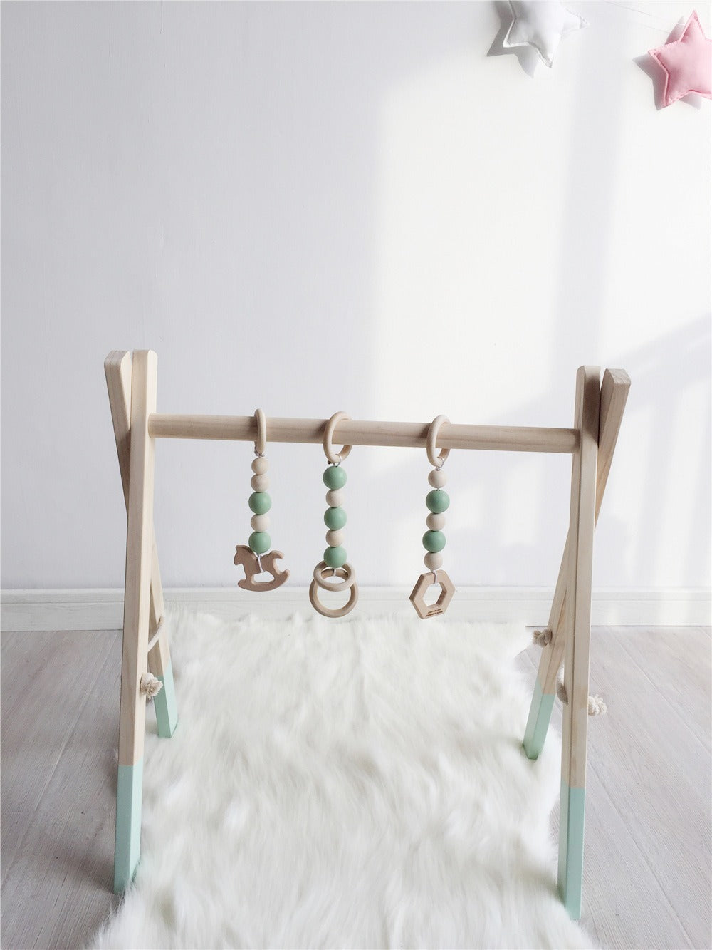 Wooden Baby Fitness Play Gym