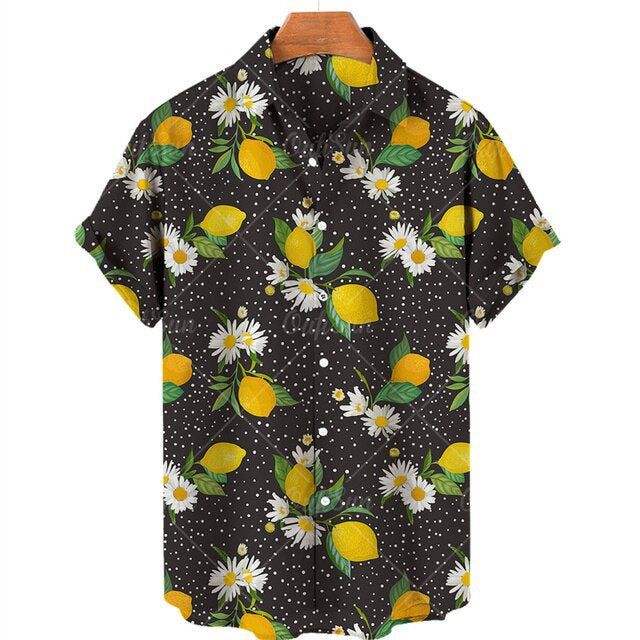 Men's Casual 3D Digital Print Short Sleeve Shirt