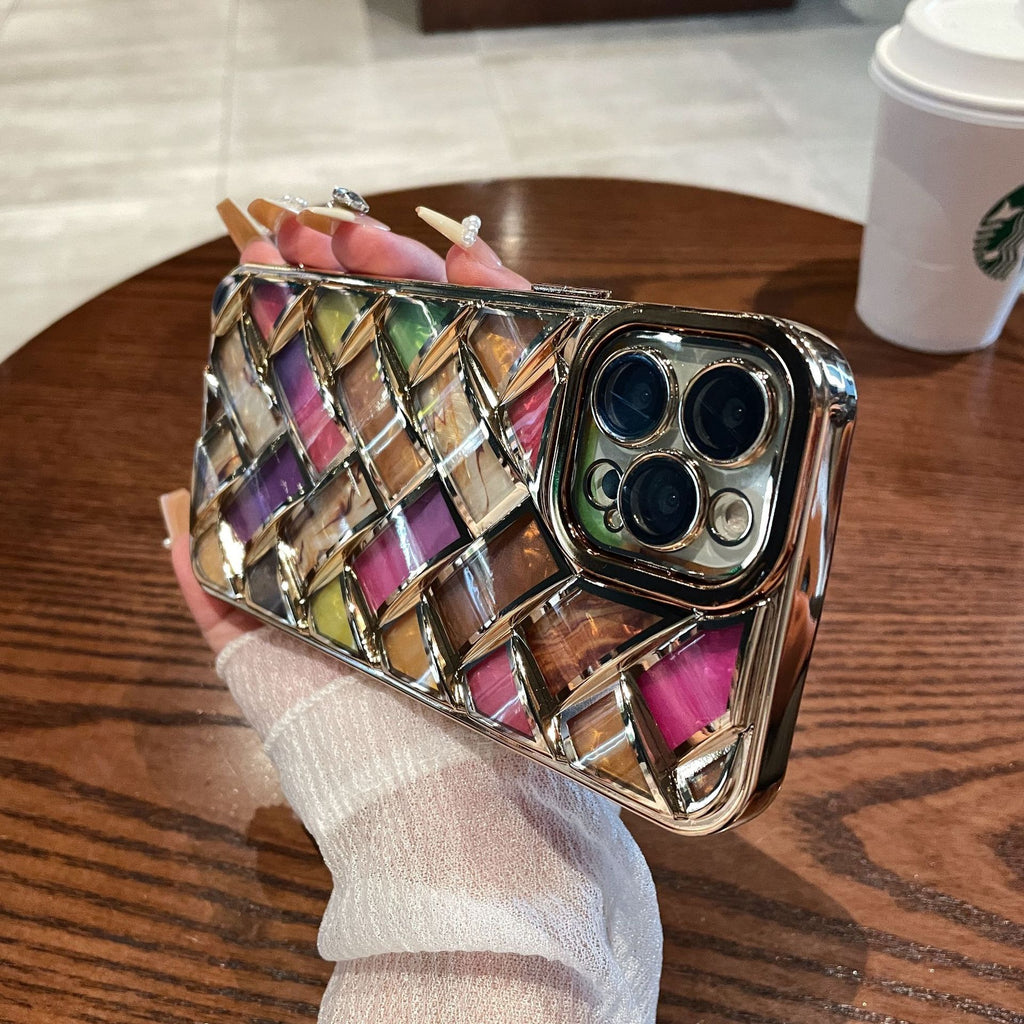 Electroplated Woven Phone Case with Color Shell