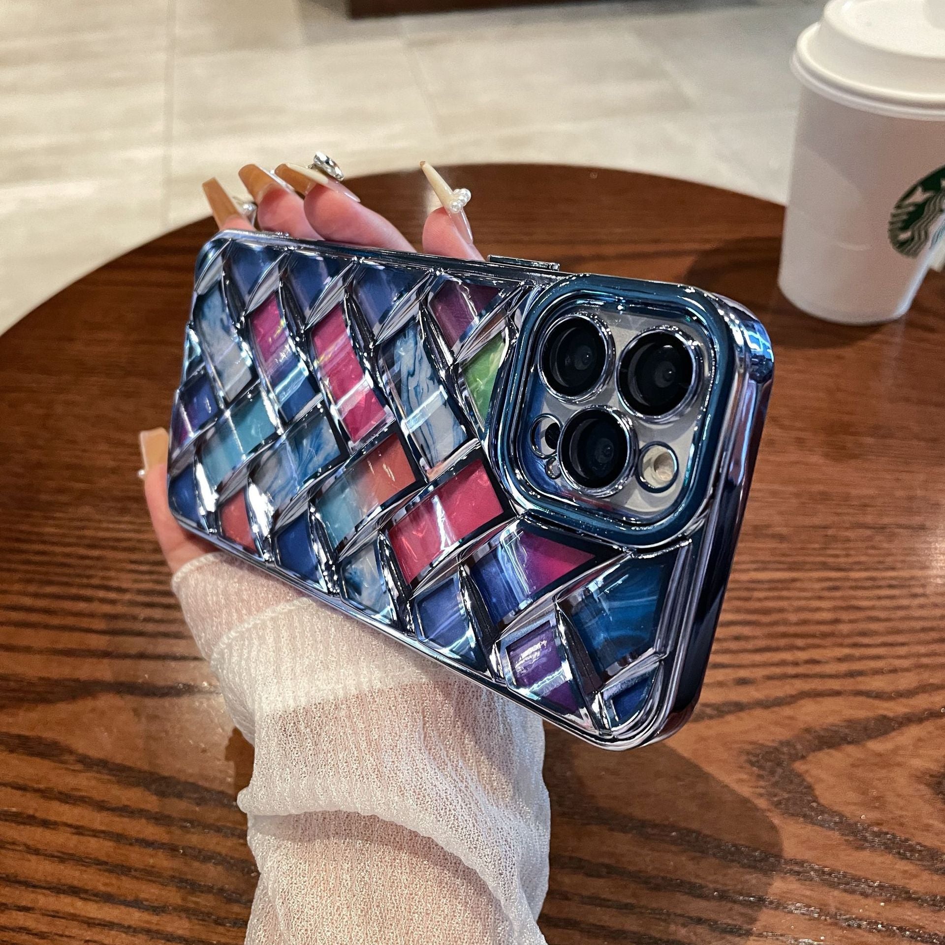 Electroplated Woven Phone Case with Color Shell